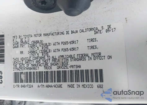 2017 Toyota Tacoma Trd Sport from USA, damaged, VIN 3TMAZ5CN7HM049817